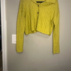 Wild Fable Cropped Yellow Cardigan